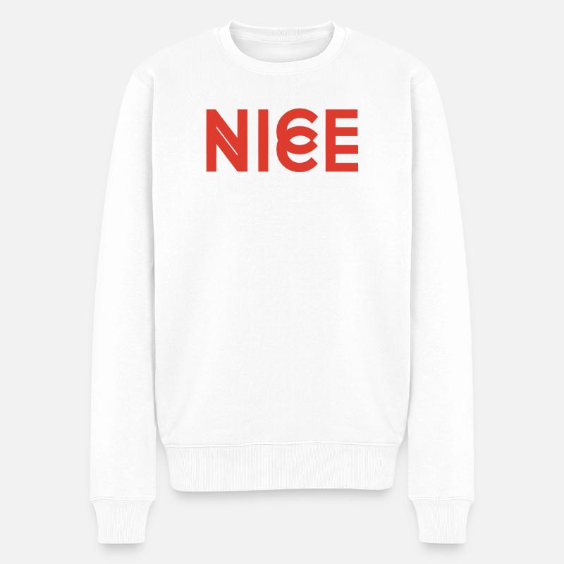 Nice Nice - Männer Premium Bio Pullover - Weiß