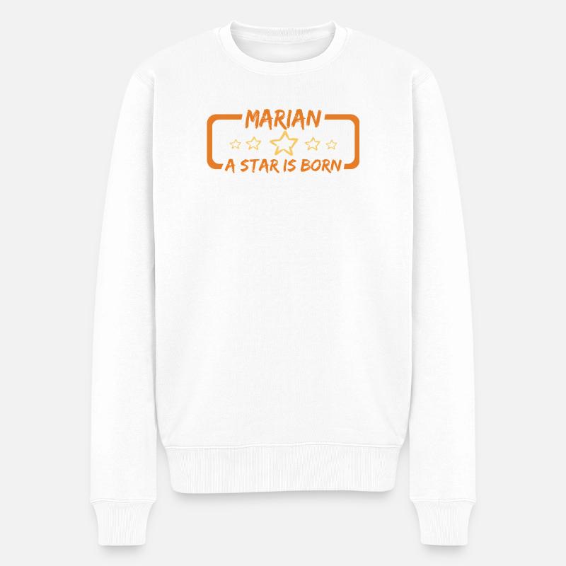 Marian Marian - Männer Premium Bio Pullover - Weiß