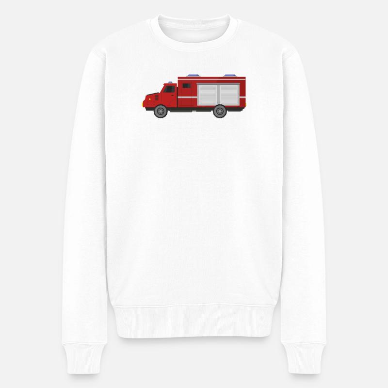 Camion de pompiers - Pull Premium bio Homme - blanc