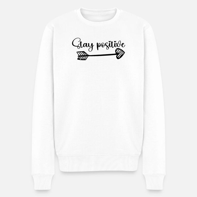 Reste positif, cœur - Pull Premium bio Homme - blanc