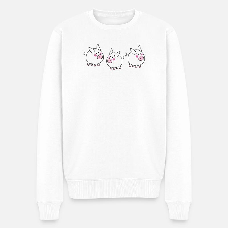 Cochon chanceux - Pull Premium bio Homme - blanc