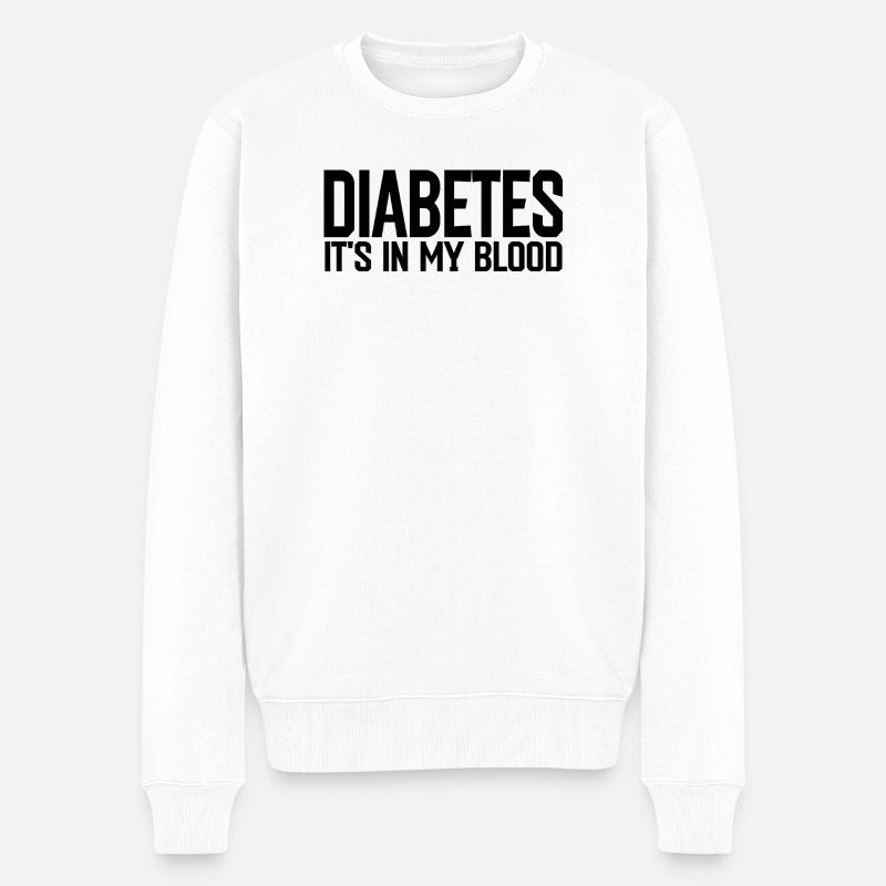 Diabetes - Männer Premium Bio Pullover - Weiß