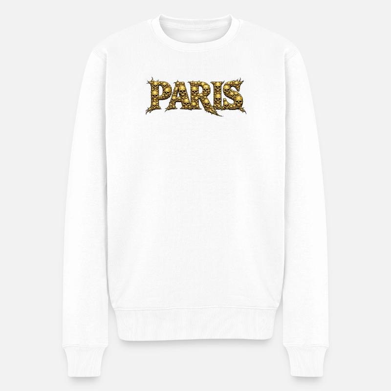 Police de CRÂNE de PARIS - Pull Premium bio Homme - blanc