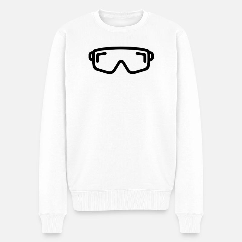 Schutzbrille - Männer Premium Bio Pullover - Weiß