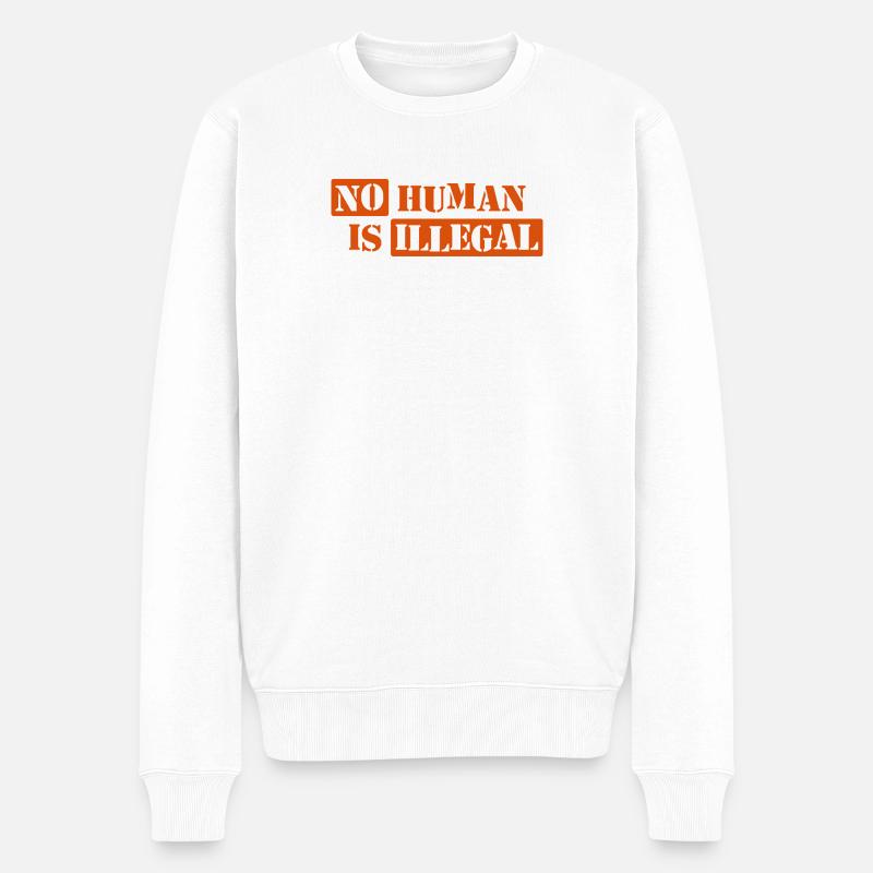 Aucun humain n’est illégal - Pull Premium bio Homme - blanc