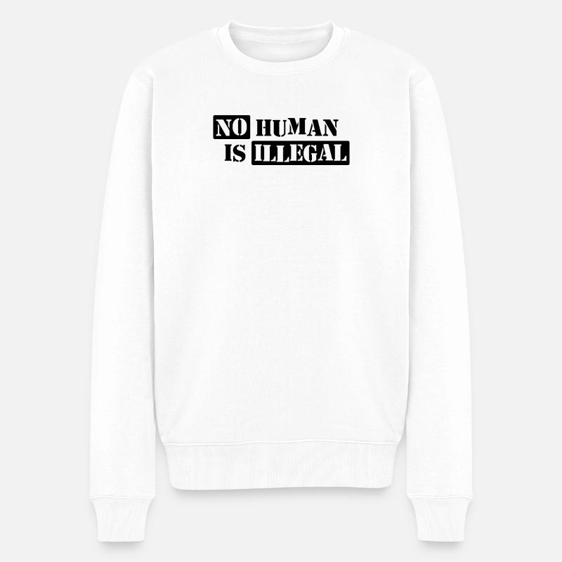 Aucun humain n’est illégal - Pull Premium bio Homme - blanc