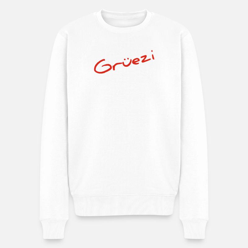 Grüezi - Hopp Schwiiz - Schweiz - Suisse - Pull Premium bio Homme - blanc