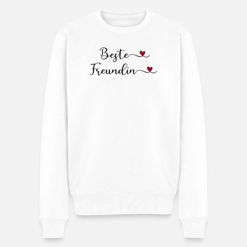 Beste Freundin - Männer Premium Bio Pullover - Weiß