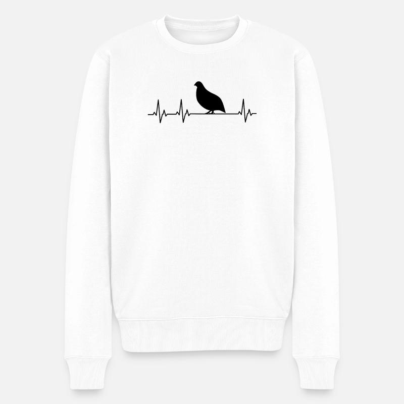 Wachtel - Wachtelzüchter - Männer Premium Bio Pullover - Weiß