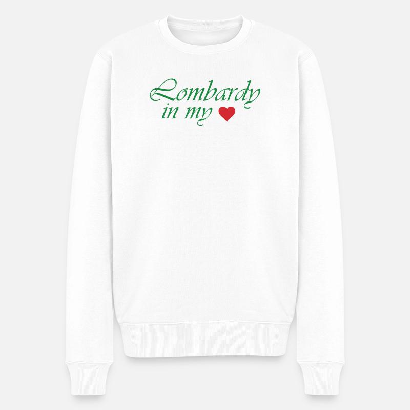 Conception de l’écriture Lombardy Heart - Pull Premium bio Homme - blanc