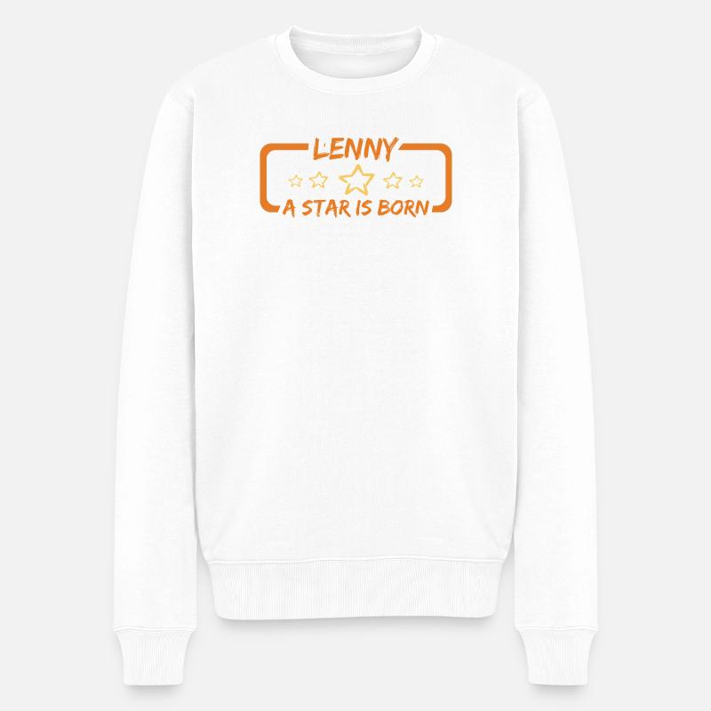 Lenny - Männer Premium Bio Pullover - Weiß