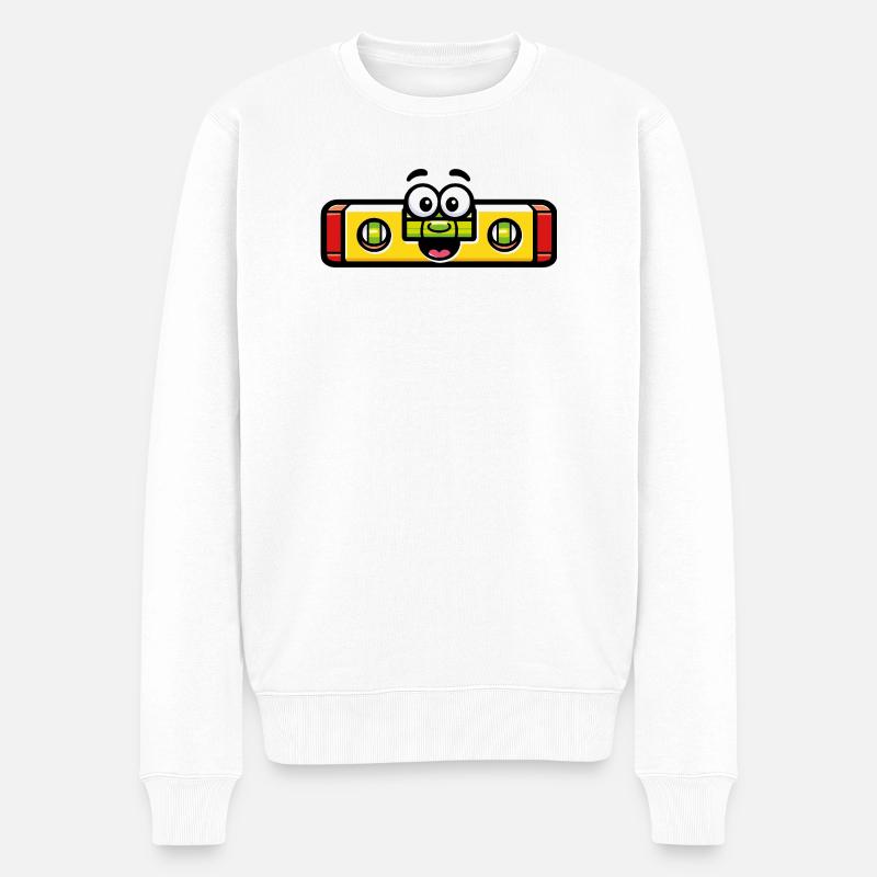 Niveau à bulle mignon outil bricolage - Pull Premium bio Homme - blanc