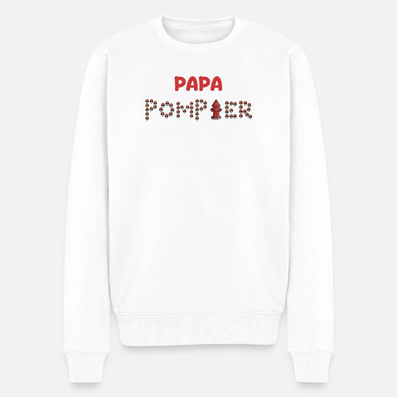 Papa_pompier - Pull Premium bio Homme - blanc