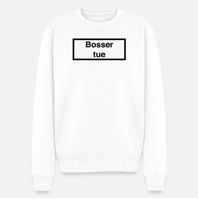 Arbeit tötet :) - Männer Premium Bio Pullover - Weiß
