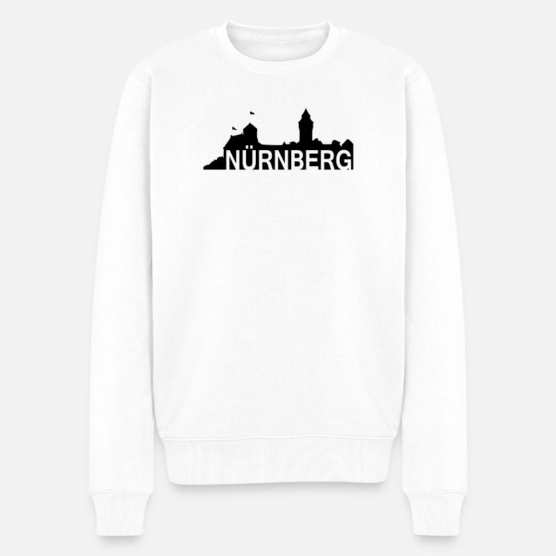 Nürnberg - Nürnberg mit Silhouette -- ©roil - Männer Premium Bio Pullover - Weiß