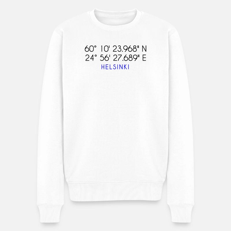 Coordonnées d'Helsinki - Pull Premium bio Homme - blanc