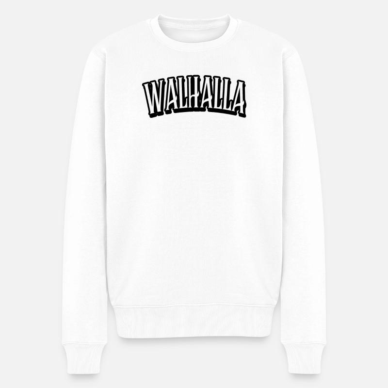 walhalla viking wikinger shirt - Männer Premium Bio Pullover - Weiß