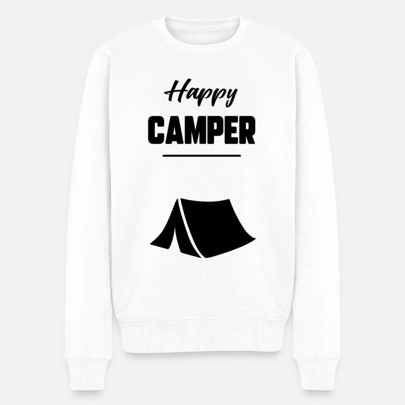 Happy camper - Pull Premium bio Homme - blanc