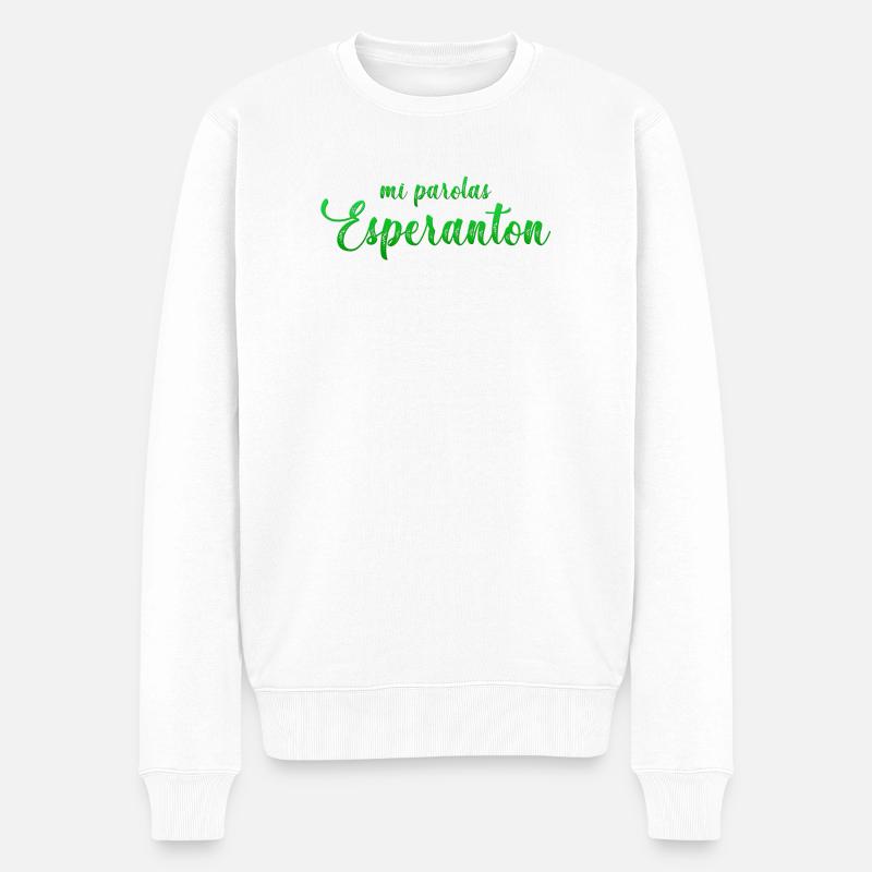 Die Parolas meines Esperanton - Männer Premium Bio Pullover - Weiß