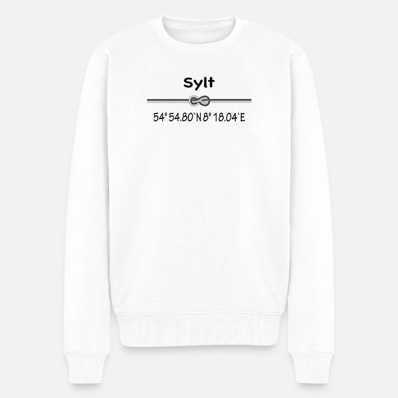 Sylt - Männer Premium Bio Pullover - Weiß