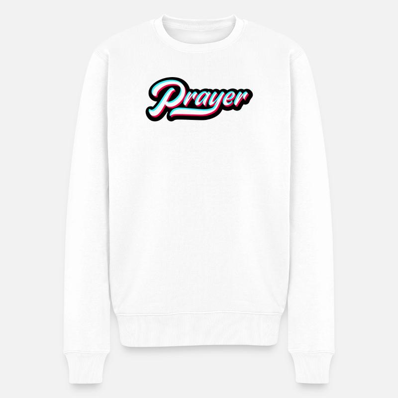 Jesus Glaube Christ Bibel Gebet - Männer Premium Bio Pullover - Weiß