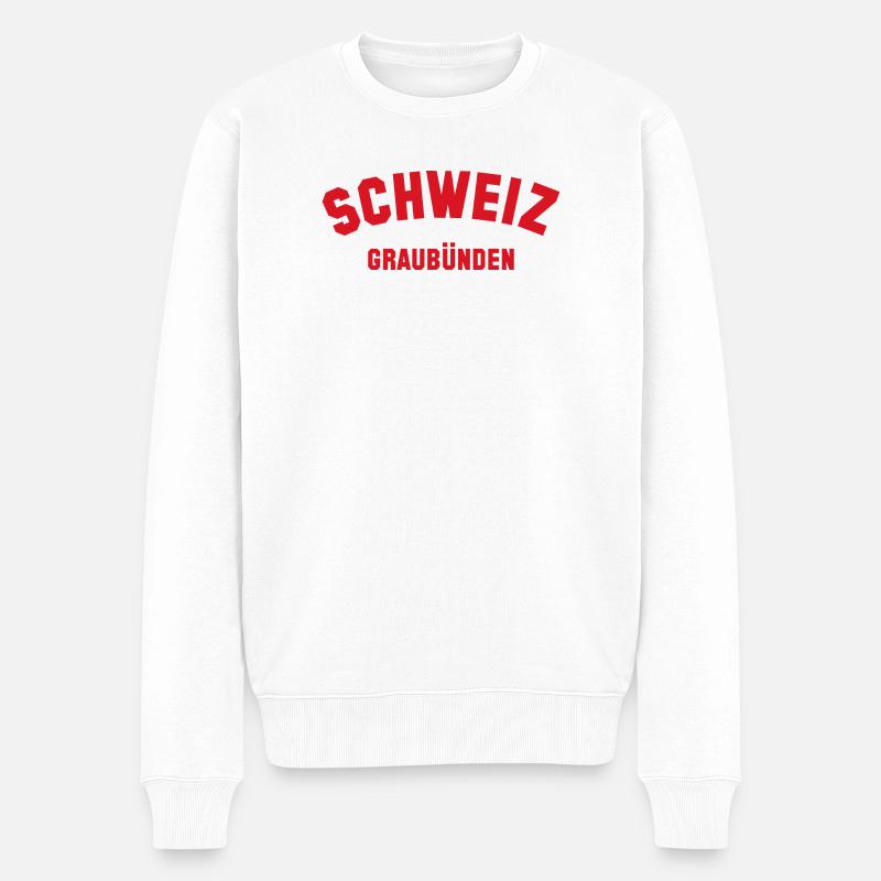 GRAUBÜNDEN Schweiz Suisse - Pull Premium bio Homme - blanc