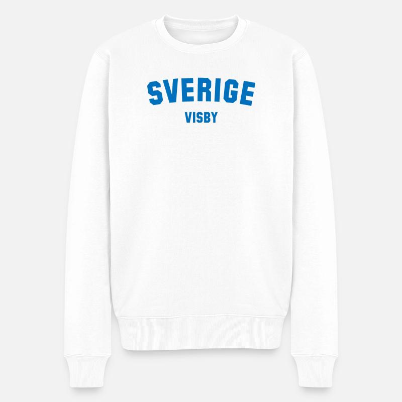 VISBY Sverige Schweden - Männer Premium Bio Pullover - Weiß