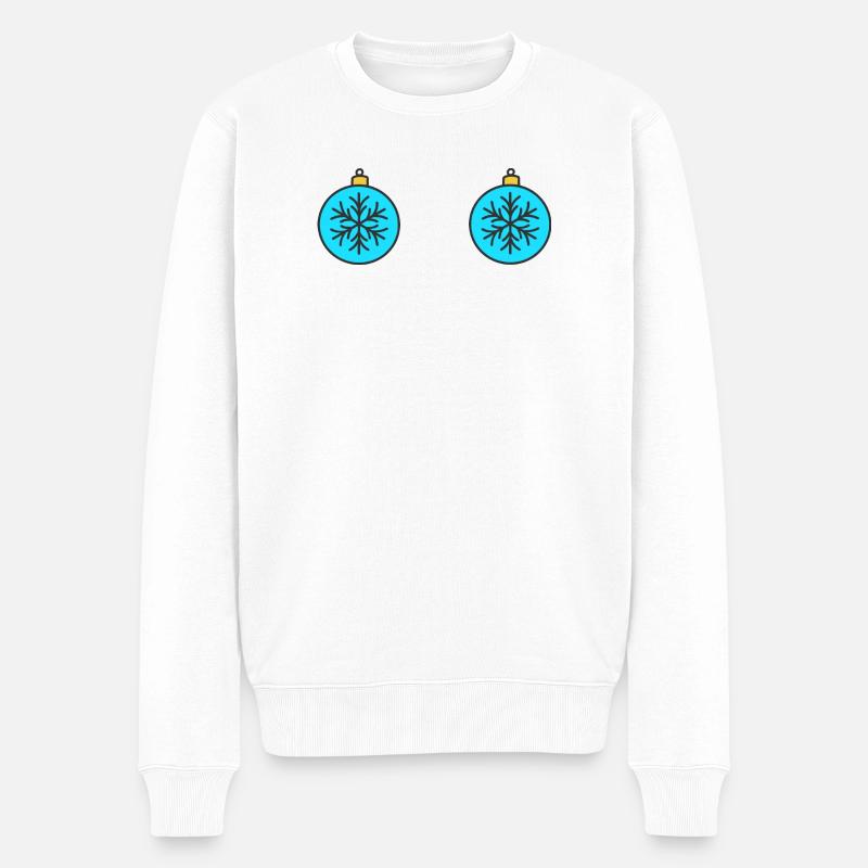 Weihnachtskugeln - Männer Premium Bio Pullover - Weiß