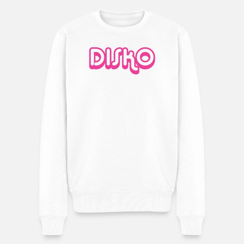 DISKO Nicki - Männer Premium Bio Pullover - Weiß