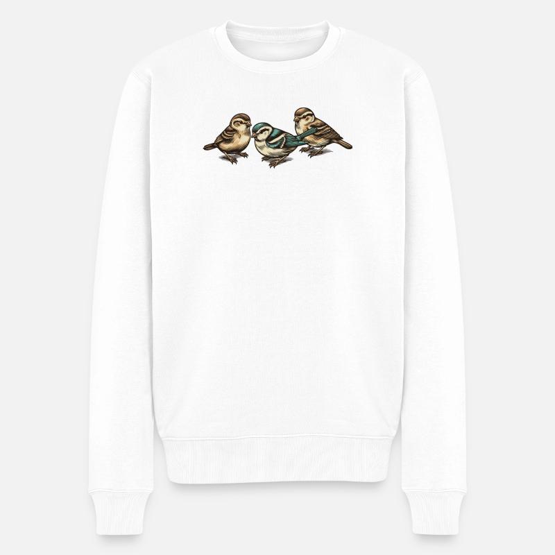 Trois petits oiseaux - Pull Premium bio Homme - blanc