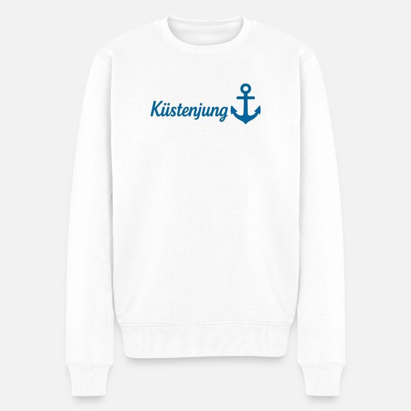Küstenjung - Männer Premium Bio Pullover - Weiß