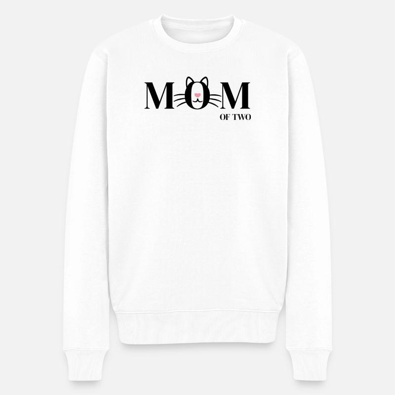 Cat Mom of two - Männer Premium Bio Pullover - Weiß