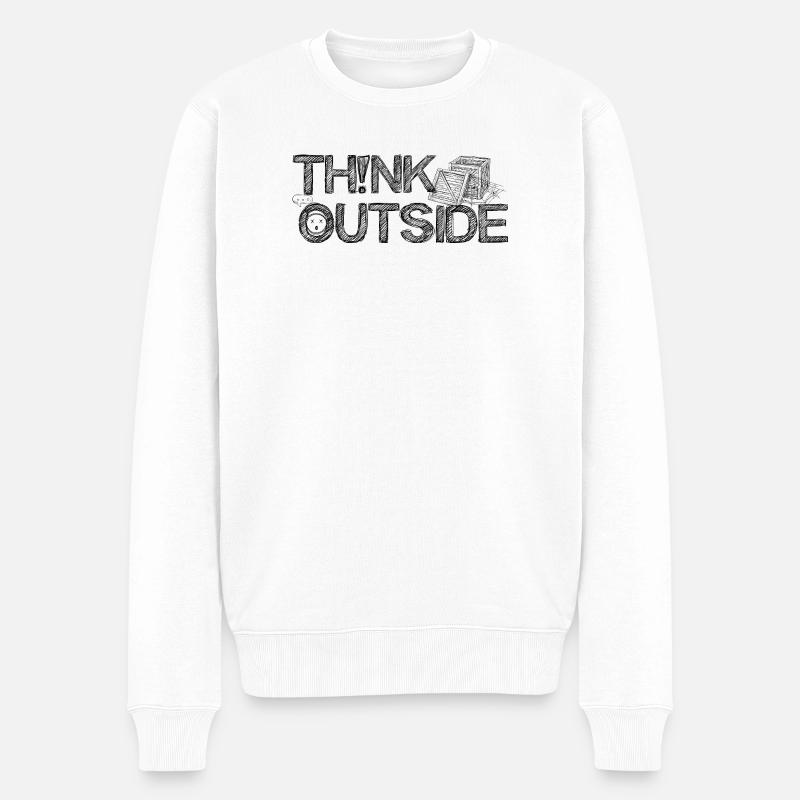 THINK_OUTSIDE - Männer Premium Bio Pullover - Weiß