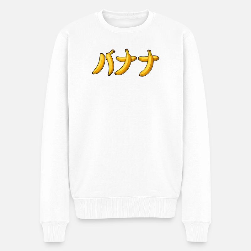 バナナ – Design de banane japonaise - Pull Premium bio Homme - blanc
