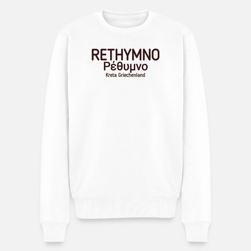 Kreta Rethymno - Männer Premium Bio Pullover - Weiß