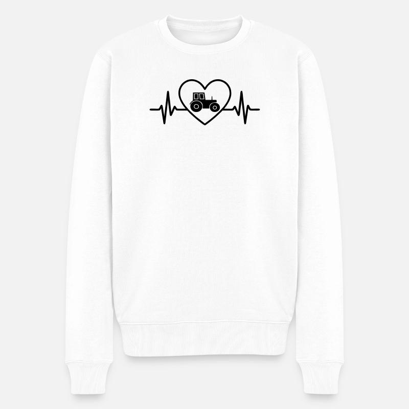 Cœur de tracteur fermier - Pull Premium bio Homme - blanc