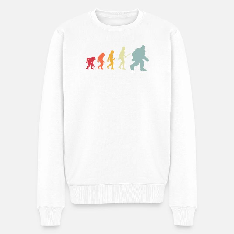 bigfoot_Evolution_4 - Männer Premium Bio Pullover - Weiß