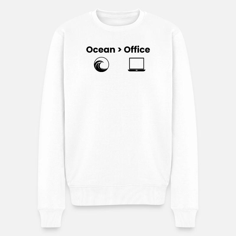 Ocean > Office – Abenteuer Shirt - Männer Premium Bio Pullover - Weiß
