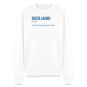 Sicilian language Sizilianisch - Männer Premium Bio Pullover - Weiß - Vorne - Thijin (182cm)