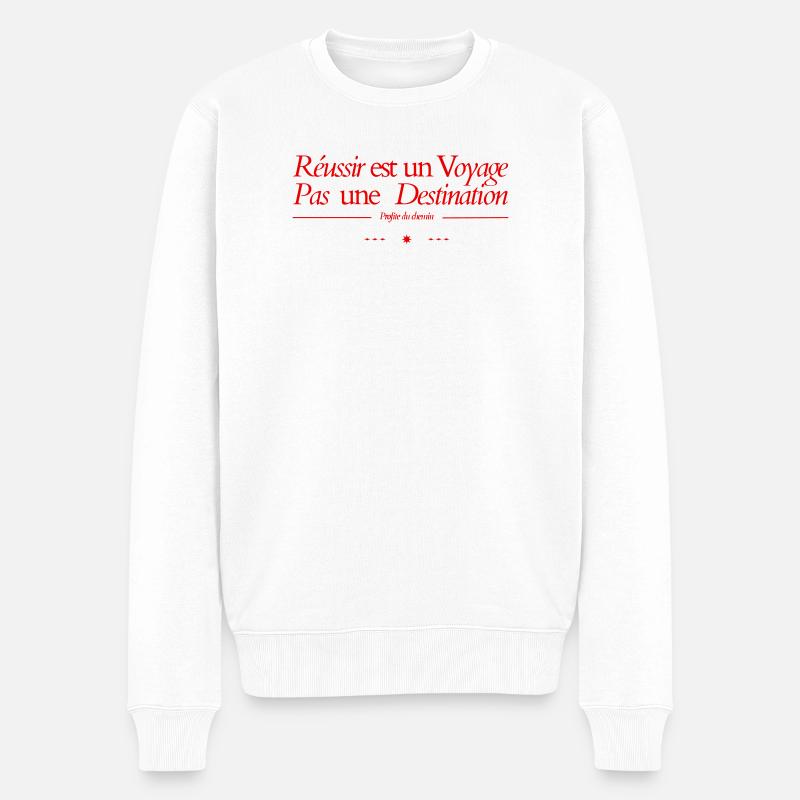 Réussir est un voyage, pas une destination - Pull Premium bio Homme - blanc