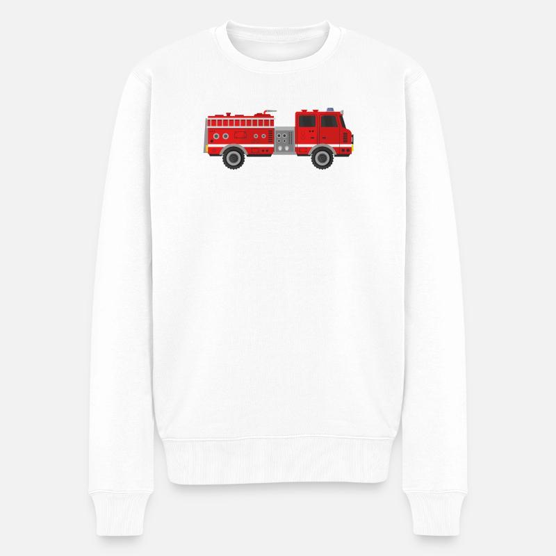 Feuerwehrauto - Männer Premium Bio Pullover - Weiß