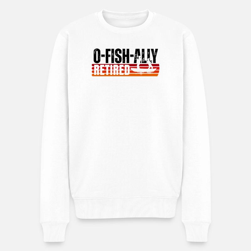 Pêcheur retraité sur Sunset Boat - Pull Premium bio Homme - blanc