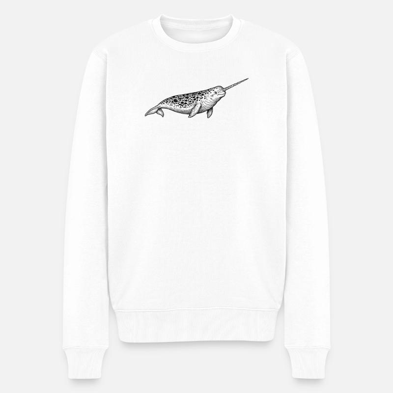 Narrwal - Männer Premium Bio Pullover - Weiß