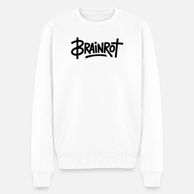 Brainrot – Lustige Gen-Alpha-Memes - Männer Premium Bio Pullover - Weiß
