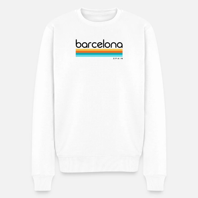 Barcelona - Spain - Spanien - Espana - Männer Premium Bio Pullover - Weiß