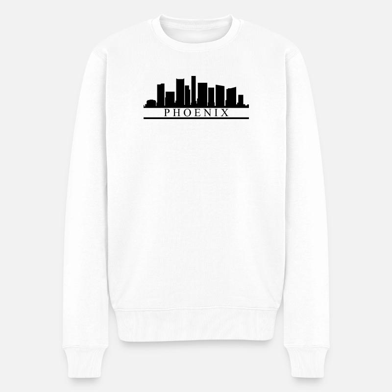 Skyline Phoenix - Männer Premium Bio Pullover - Weiß
