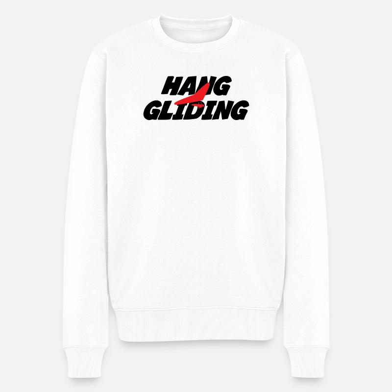Graphisme Hang Gliding Rouge Intense - Pull Premium bio Homme - blanc