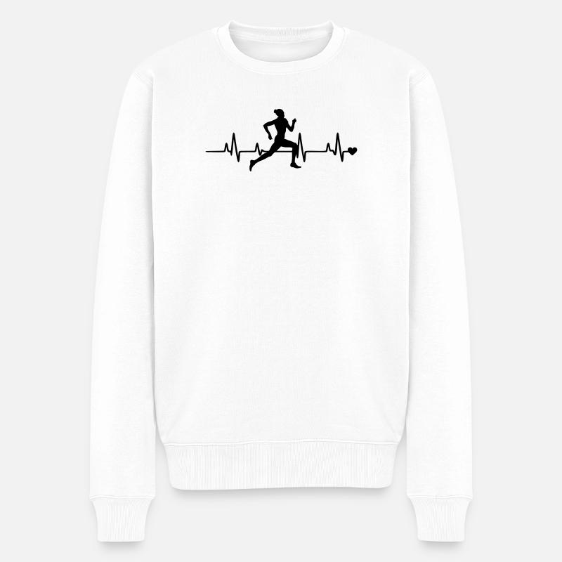 Laeuferin - Männer Premium Bio Pullover - Weiß