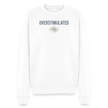 Overstimulated Gehirn Neon Outline - Männer Premium Bio Pullover - Weiß - Vorne - Thijin (182cm)