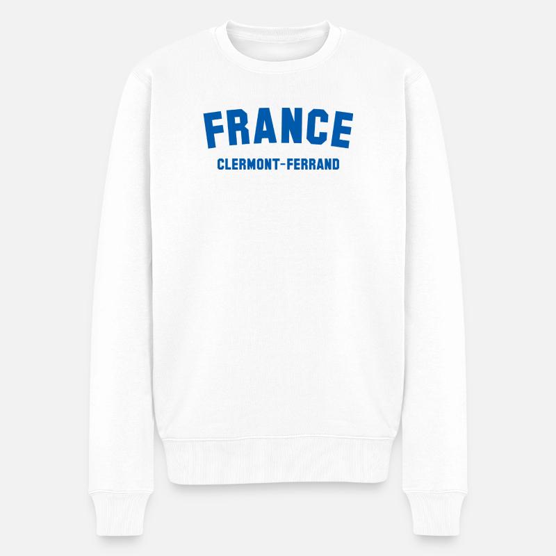Clermont Ferrand France Frankreich - Männer Premium Bio Pullover - Weiß